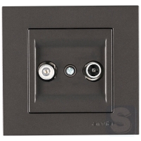 Розетка подвійна TV (TV+SAT) кінцева Arvia Electric KAREN Антрацит (20 06 2000 290)